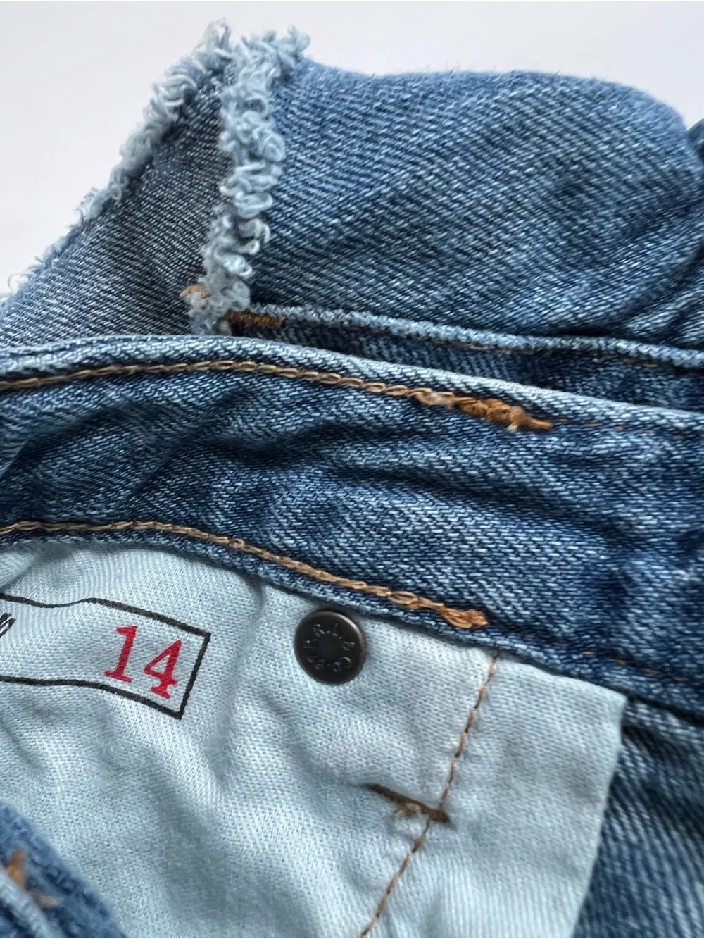 Ralph Lauren Blue Denim Frayed Hem Jean Shorts